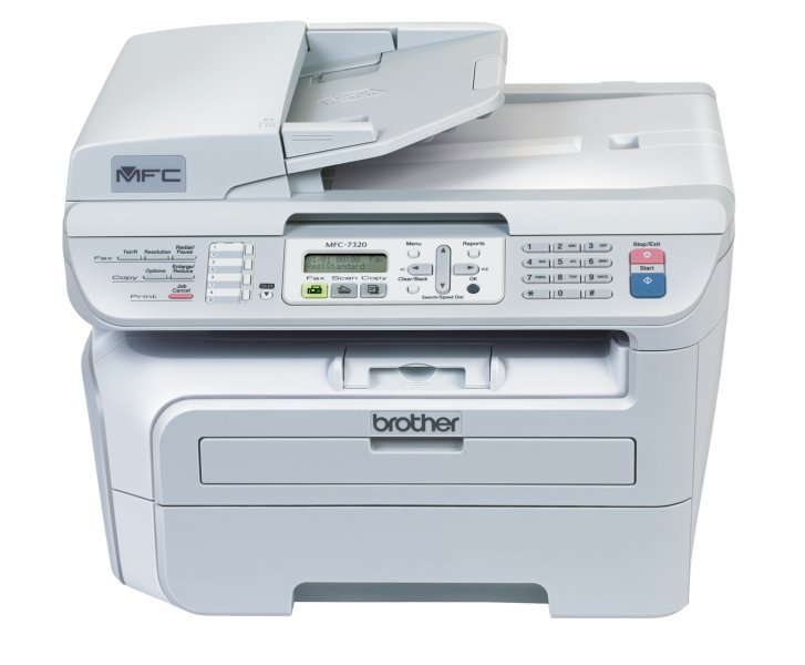 Abbildung zeigt einen Laserdrucker mit vielen Funktionen von Brother